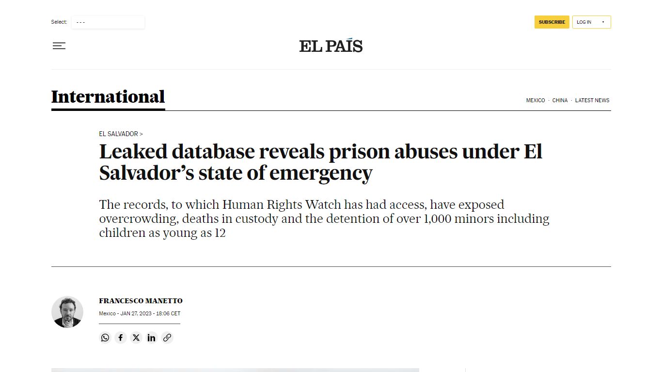 Leaked database reveals prison abuses under El Salvador’s state of ...