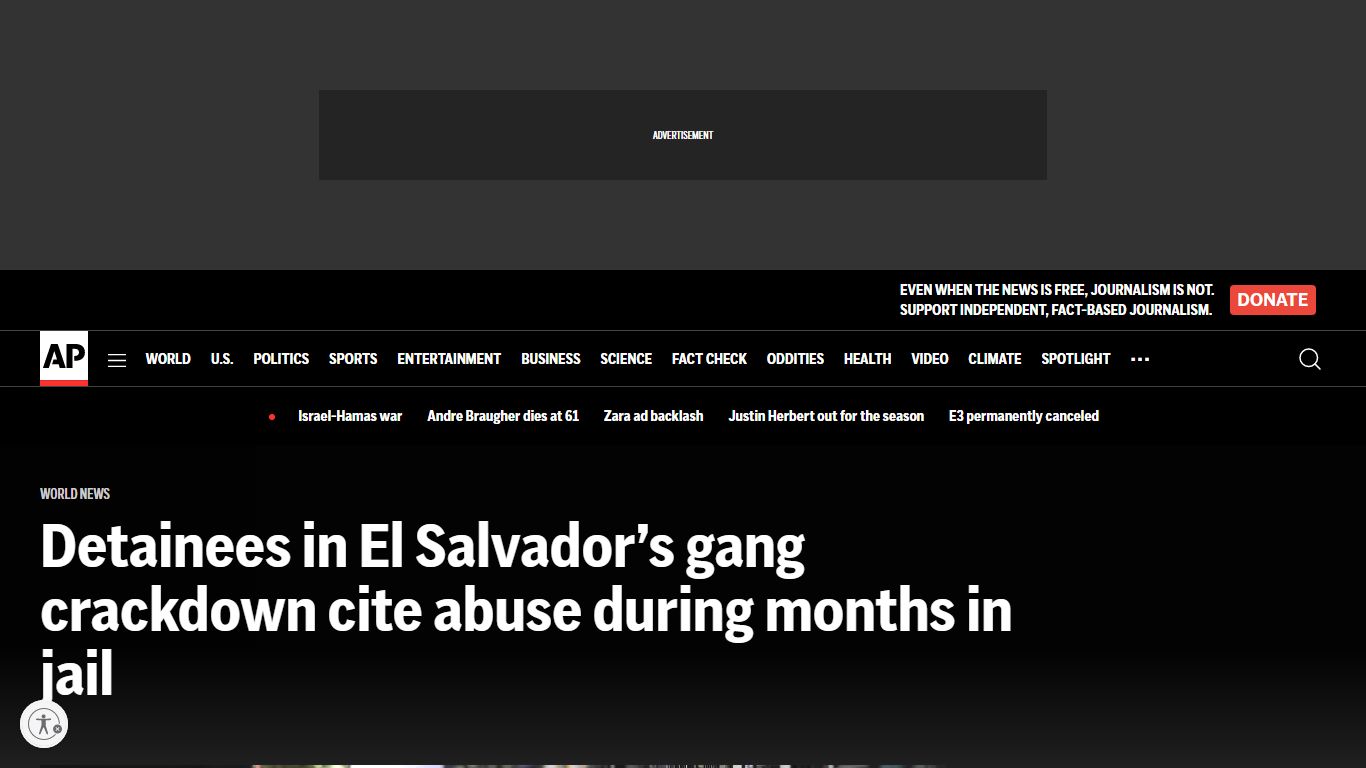 Detainees in El Salvador’s gang crackdown cite abuse during months in jail